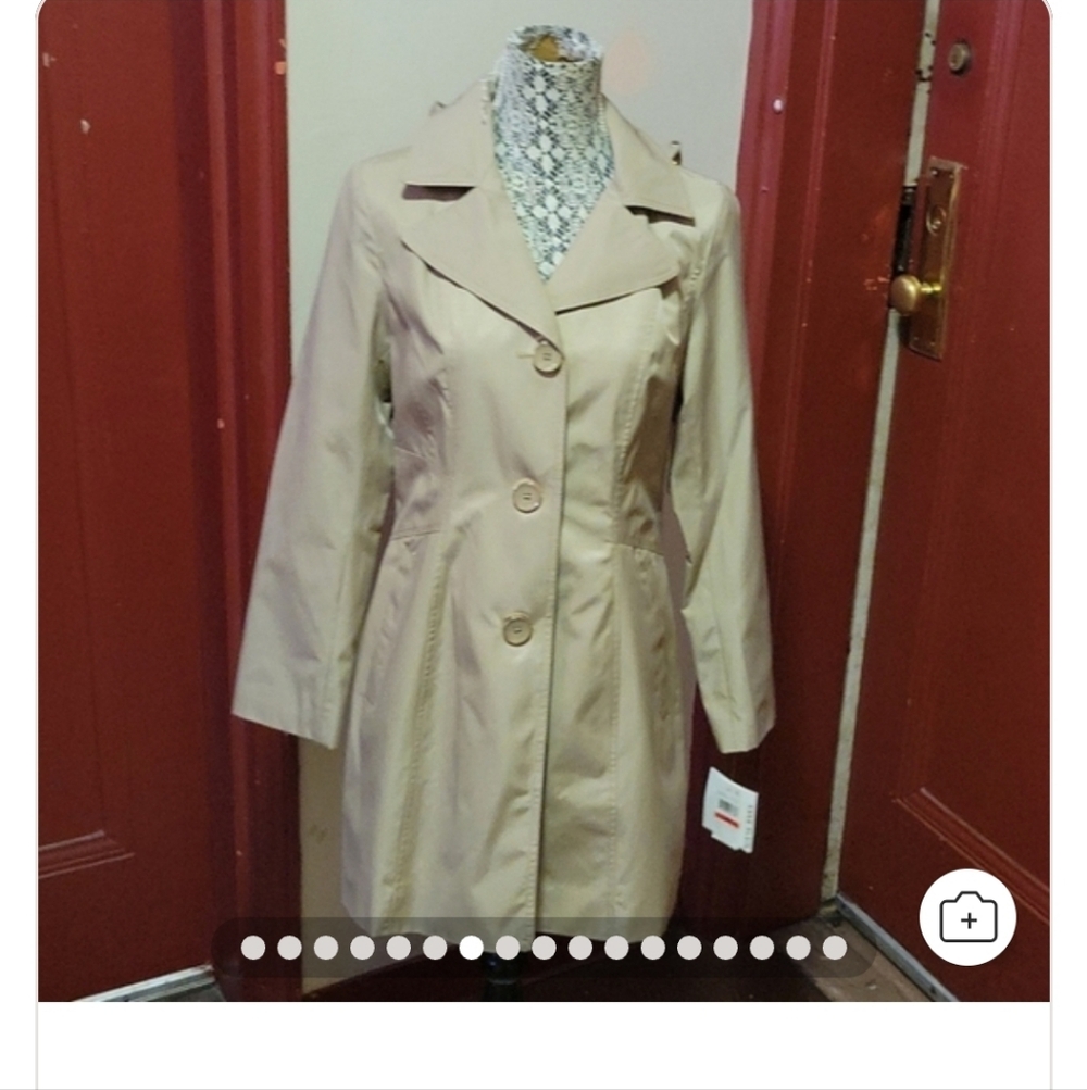 Anne Klein British Khaki Tan Hoodie Coat Size XS